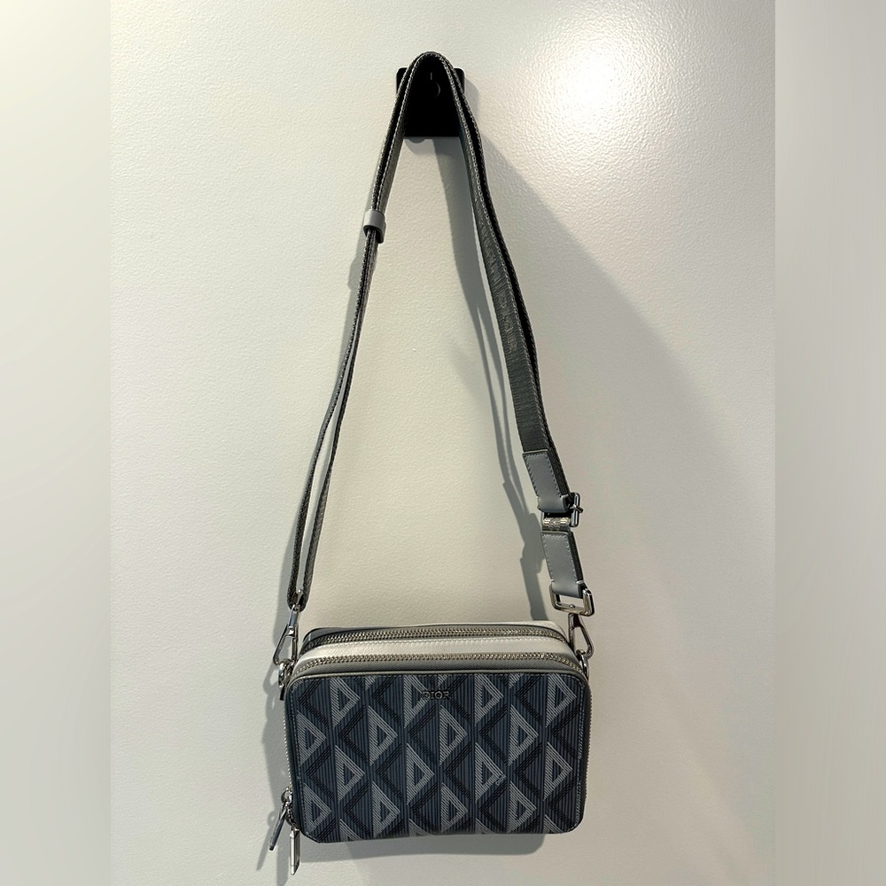 Dior Safari Bag With Strap (Dior Gray CD Diamond Canvas) (Mens)